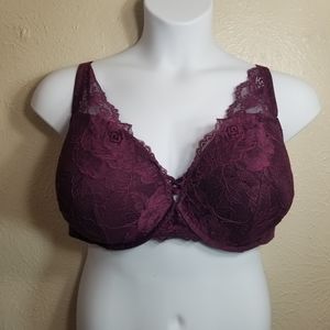 Torrid Grape Purple Lace Push Up Plunge Bra Size 46DD
